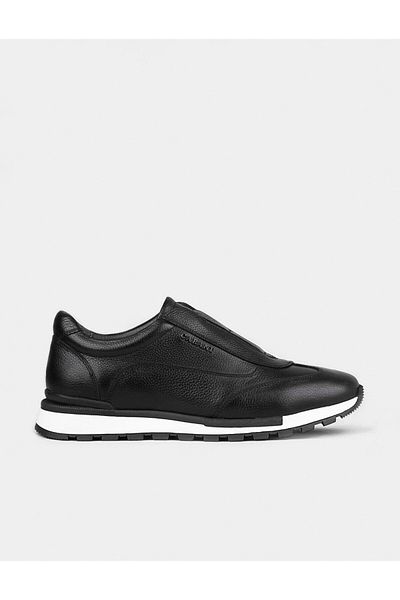 Cabani Genuine Leather Men's Black Sneakers