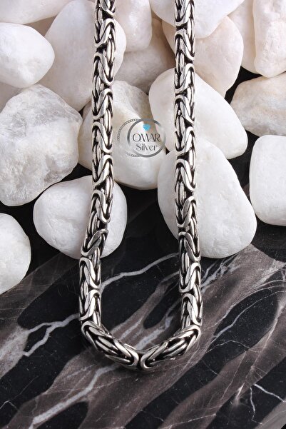 Omar Silver Zincir 925 Ayar 6 Mm Gümüş Erkek Oval Kral Kolye