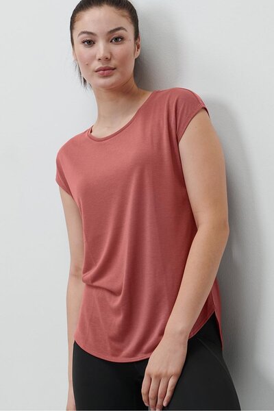 Tchibo Women Sportswear Fit Plain Training T-Shirt, Brown