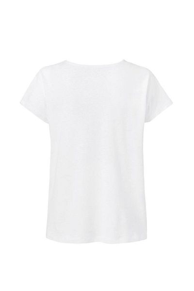 Tchibo Women Round Neck Short Sleeve Plain Top, White