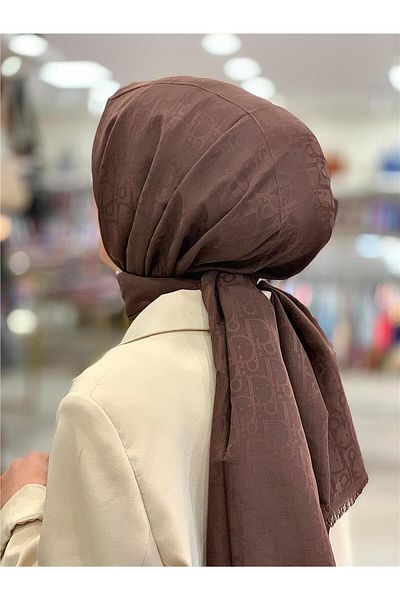 Baştacı Basataci Cotton Jacquard 004 Brown Shawl