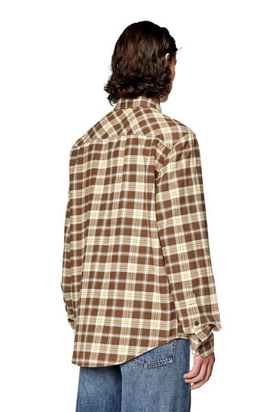 Diesel Men's Brown Plaid Shirt
