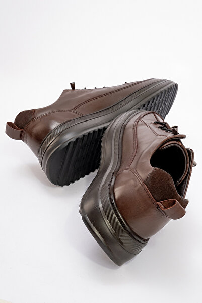 Pierre Cardin Pierre Cardin Erkek Kalın Taban Comfort Casual Ayakkabı Gerçek Deri Pc 90402 Kahverengi