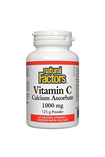 Natural Factors مسحوق أسكوربات الكالسيوم وفيتامين سي، 125 جرام، 1000 ملجم