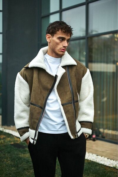 Sindimoda Unısex Süet Peluş Biker Kaban 445