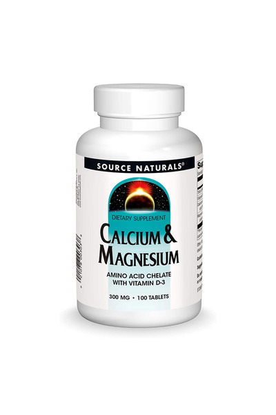 source naturals كالسيوم ومغنيسيوم، 300 ملغ، 100 قرص