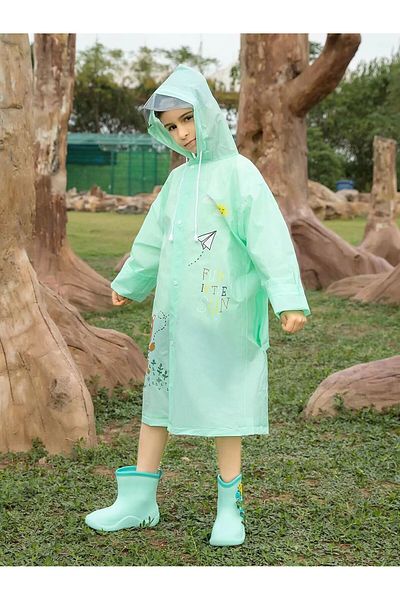 dreamtify Dreamtify Unisex Children's Raincoat - Turquoise New Pattern