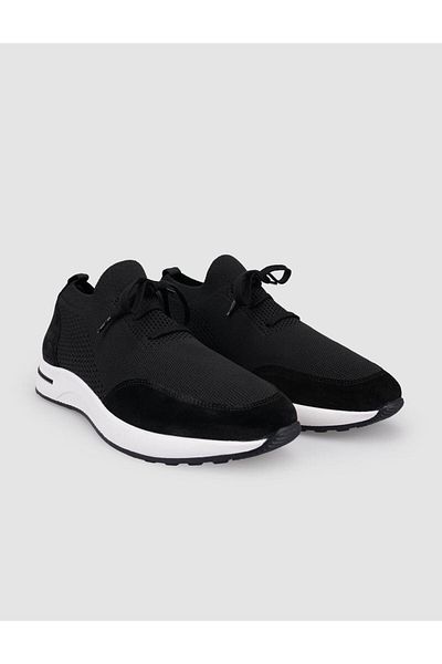 Cabani Knitwear Black Lace-Up Men's Sports Shoes