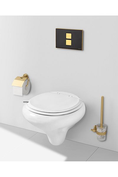 VitrA Juno Classic A4442423 - Toilet Brush Holder, Gold Through the Wall