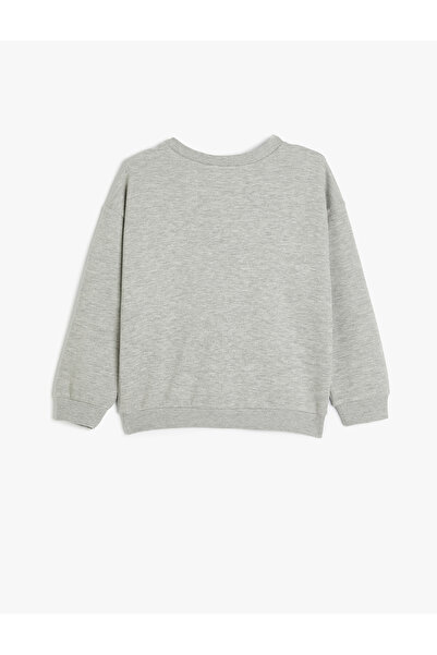 Koton Bisiklet Yaka Slogan Baskılı Uzun Kollu Sweatshirt
