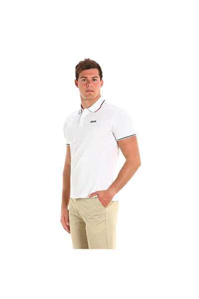 Slam Beyaz Erkek Polo Yaka Regular Fit T-Shirt A108001S00_DECK LGT PIQUE