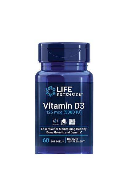 Life Extension Vitamin D3, 60 Softgels, 125 mcg
