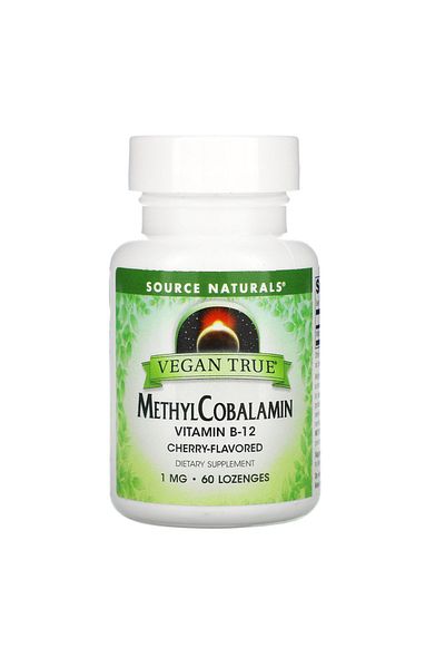 source naturals Vegan True Methylcobalamin, 1 mg, 60 Lozenges