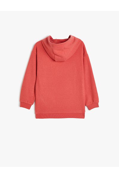Koton Langärmliges, übergroßes Kapuzen-Sweatshirt mit Applikationsdetail