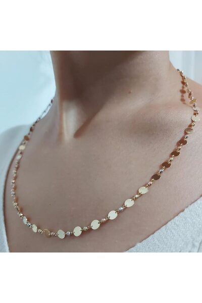 Altınbeyi Dorikalı Pullu Kolye 14 Ayar Altın 10 gram