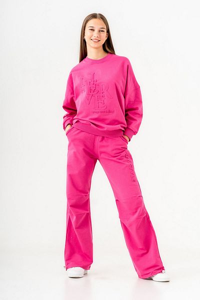 HAUSEkids طقم بدلة رياضية للفتيات بعمر 8-14 سنة - Bonjour Never Fuchsia