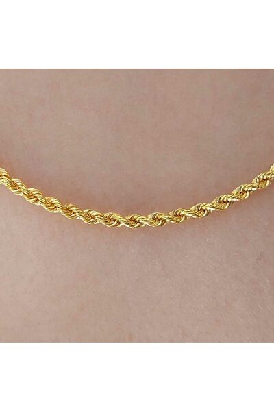 Altınbeyi ALTINBEYI 22 Ayar Altın Halat Burgu Zincir Kolye 55 Cm 7.00 Gr. (Kalınlık 2,5mm) ABY22ZC014