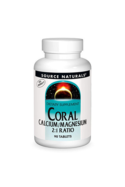 source naturals كورال كالسيوم ماغنيسيوم، 90 قرصًا