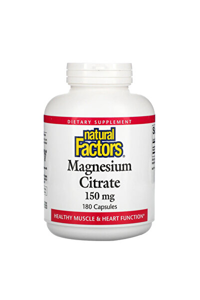 Natural Factors Magnesium Citrate, 150 mg, 180 Capsules