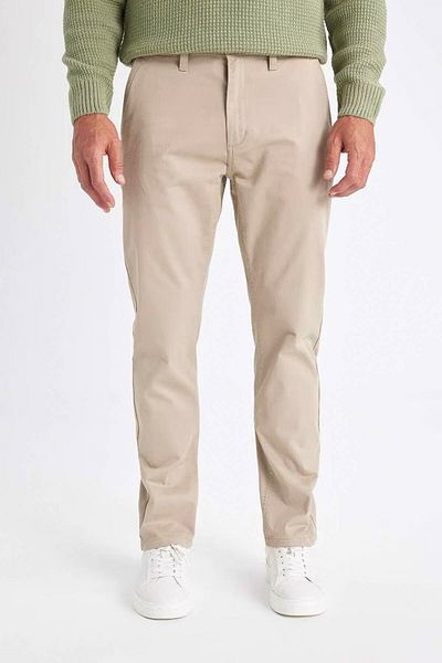 DeFacto Flexible Canvas-Chinohose aus Baumwolle mit 4 Taschen – gerades Bein C9440ax24au