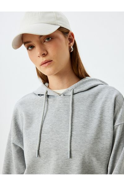 Koton Basic Hooded Sweatshirt - Long Sleeve, Three Thread Cotton