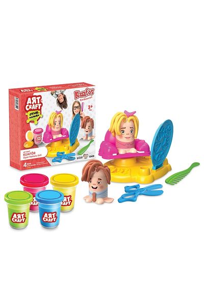 Doğan Oyuncak Dünyası Hairdresser and Cupcake Play Dough Set - Play Dough Set - Dough Sets - Barber Dough and Food Dough