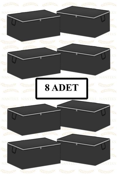 Nanteks 8 Pieces - Sofa Bed Base Type Storage Bag - Large Size Storage Bag under Base 60 X 40 X 22 cm (Gray)