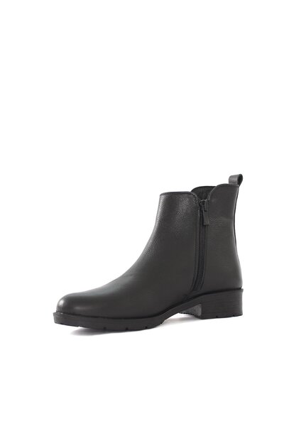 Celal Gültekin Kadın Siyah Çift Fermuarlı Deri Bot