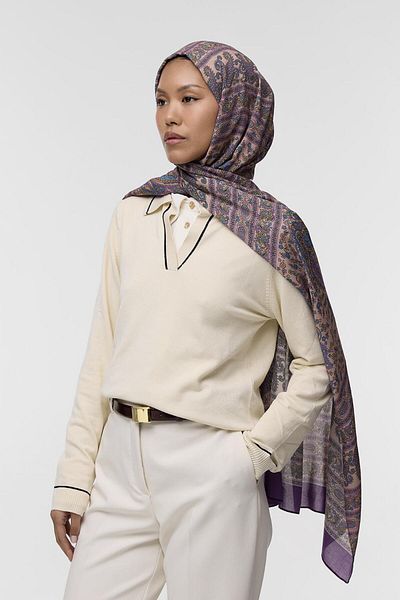 Qef Deluxe Patterned Shawl - Bab Detailed