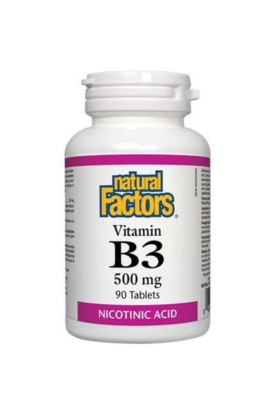 Natural Factors فيتامين ب3، 500 ملغ، 90 قرصًا