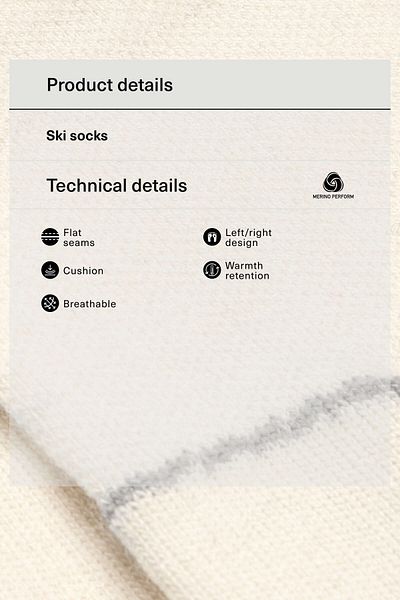 Oysho WOOLMARK® yün karışımlı ski uzun çorap