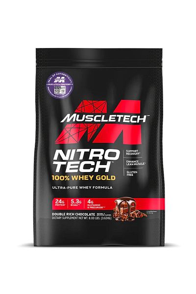 MUSCLETECH Nitro Tech Whey Gold, Double Rich Chocolate, 8 LB