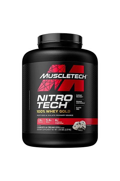 MUSCLETECH Nitro Tech Whey Gold, Cookies and Cream, 5 LB