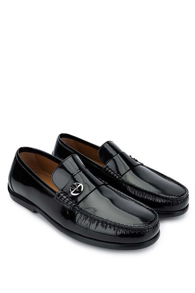 Valentino Men's Genuine Leather Black Loafer Shoes