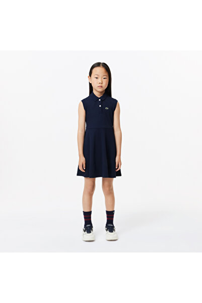 Lacoste Kız Çocuk Kolsuz Polo Yaka Lacivert Elbise