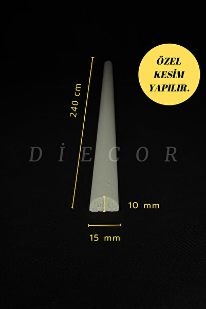 DİECOR Dekoratif Boyanabilir 1 Adet 1,5 cm Polistren Mobilya ve Duvar Çıtası