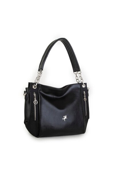 Nas Bag Women's Large Size Shoulder Bag Black Gray Nero (45X34X21 cm)
