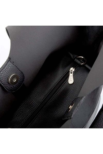 Nas Bag Geantă de umăr casual pentru femei din piele intoarsa neagra