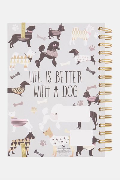 Simple Pleasures All Over Print Chunky Spiral Notebook, Grey