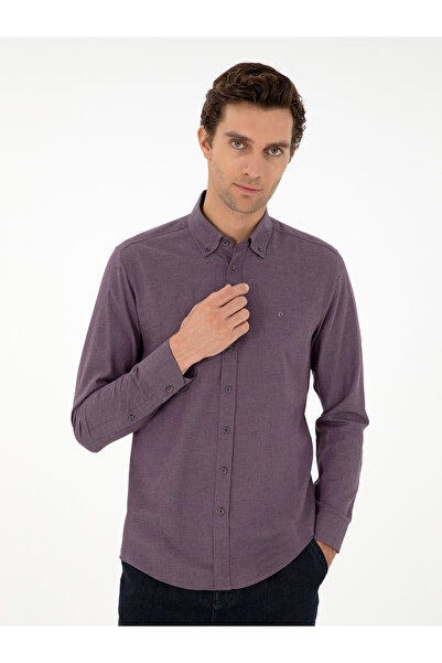 Cacharel Mürdüm Slim Fit Uzun Kollu Gömlek 50291698-VR074