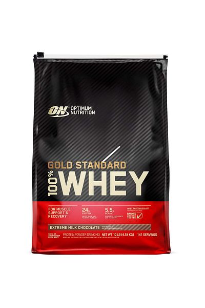 Optimum Nutrition Gold Standard 100% Whey Protein, Extreme Milk Chocolate, 10 LB