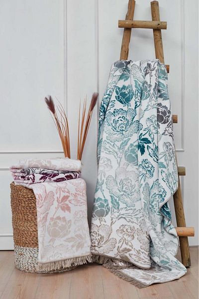 Çeyiz Diyarı Amarente Pink Double Cotton Blanket