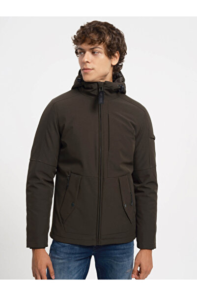 Loft Ανδρικό παλτό σκούρο χακί - LF2030155