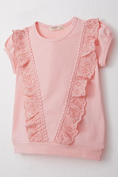 Breeze 1.5-5 Years Girl's Pink Laced T-Shirt