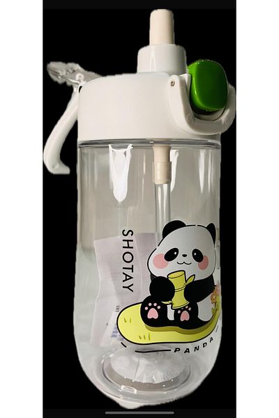 Shotay 500 ml Lockable Lid with Straw and Handle Bpa Free Animals Water Bottle Children's Flask
