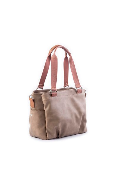 Nas Bag Geantă de damă Geantă de mână și crossbody cu mai multe compartimente Mink Tan King (lățime: 37 cm; Lungime: 24 cm)