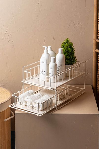 FH finehome Σκάλες Διώροφος Μεταλλικός Συρταριέρα Organizer