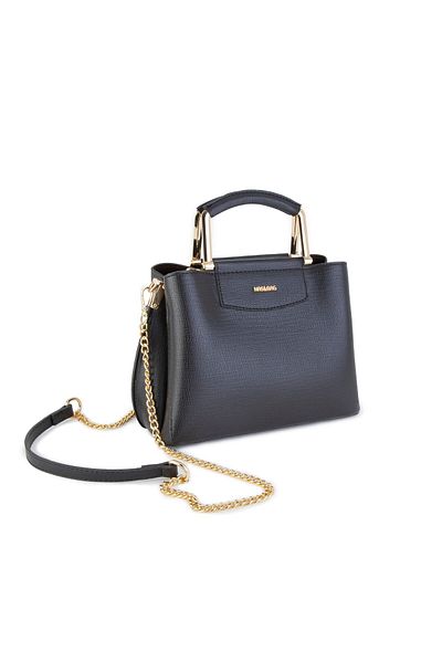 Nas Bag Geantă de mână și de umăr cu lanț elegant pentru femei Midiboy Black Liza 27x 19 cm