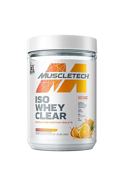 MUSCLETECH Iso Whey Clear, Orange Dreamsicle, 1LB