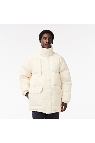 Lacoste Erkek Kapüşonlu Kapitone Bej Mont